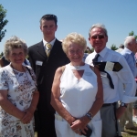 Rob Rainbow's widow Christiane & Grandson Maikel, from Belgium, with left Paddy Rainbow, sister-in-law and Michael Rainbow, cousin