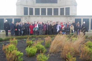 Dunedin Society members at the Royal Navy Memorial, Southsea