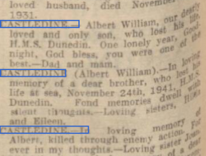 Castledine obit 2 Nottinghsm Evening Post 25-11-42