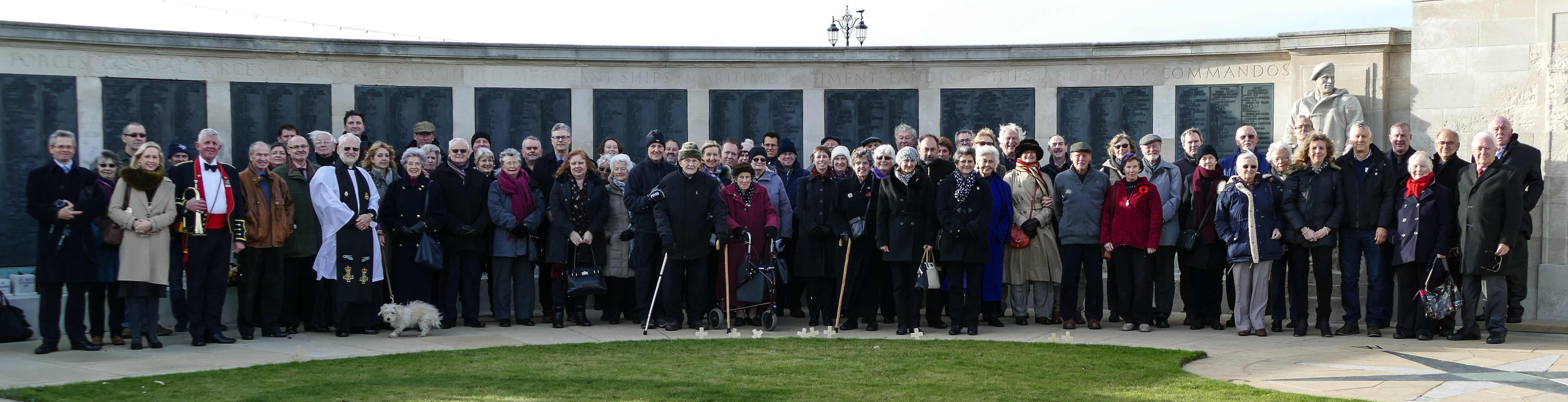 Dunedin Society members at the Royal Naval Memorial, Southsea Photo: Michael Gill